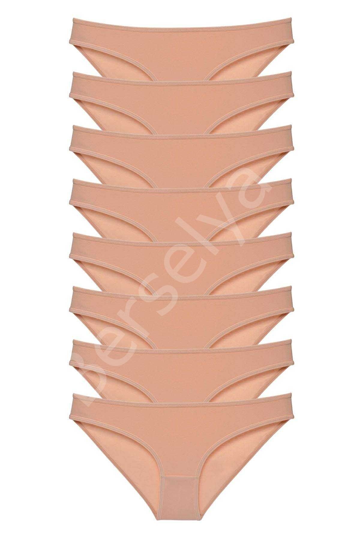 8 adet Süper Eko Set Likralı Kadın Slip Külot Ten