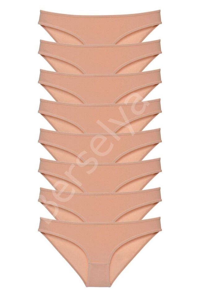 8 adet Süper Eko Set Likralı Kadın Slip Külot Ten