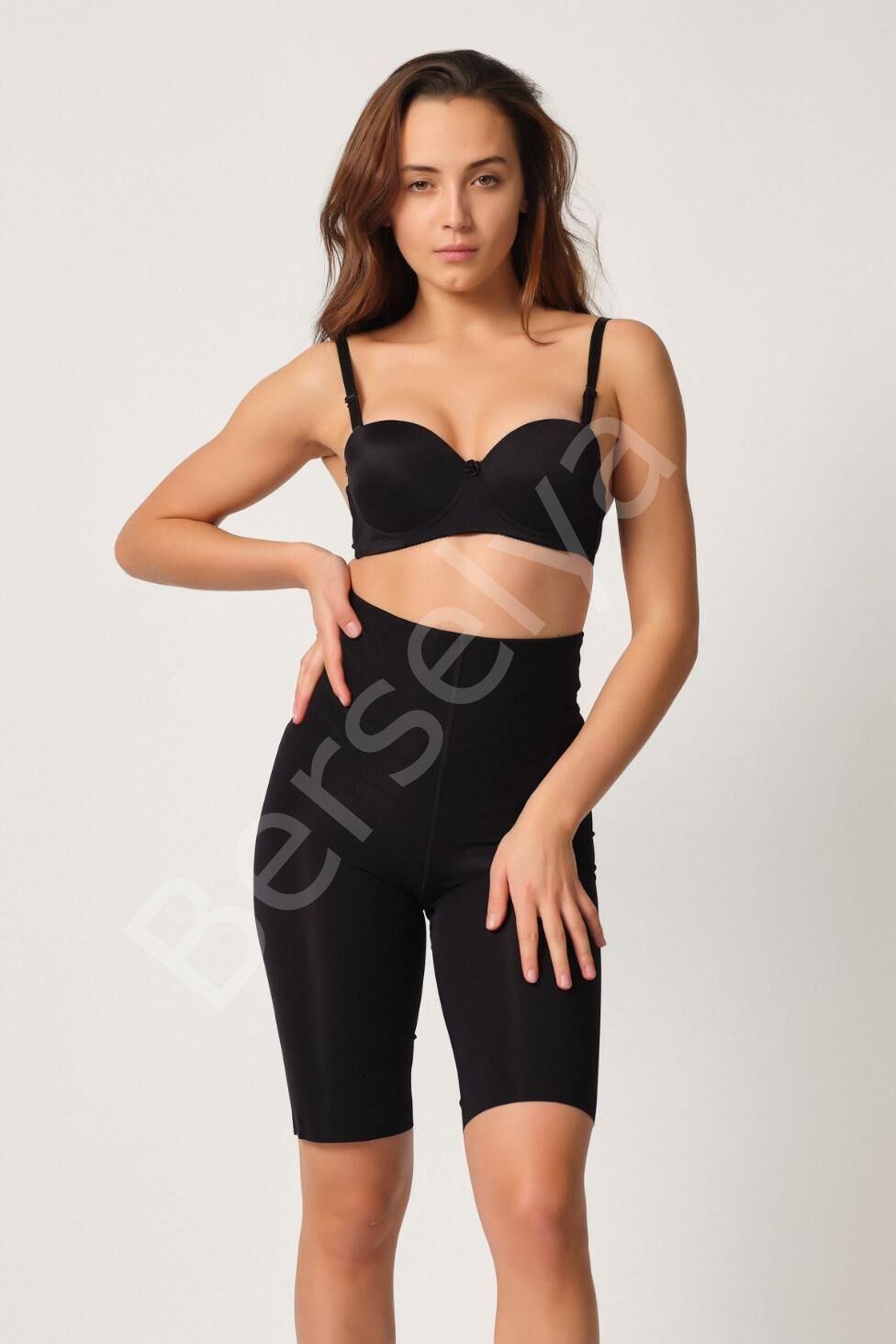 Siyah Mı Emay 2923 Yüksek Bel Karyokalı Paçalı Lazer Korse