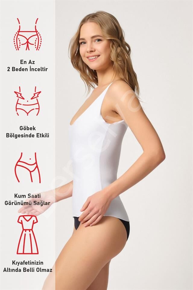 Beyaz Emay 2815 Double Cotton Korse Atlet