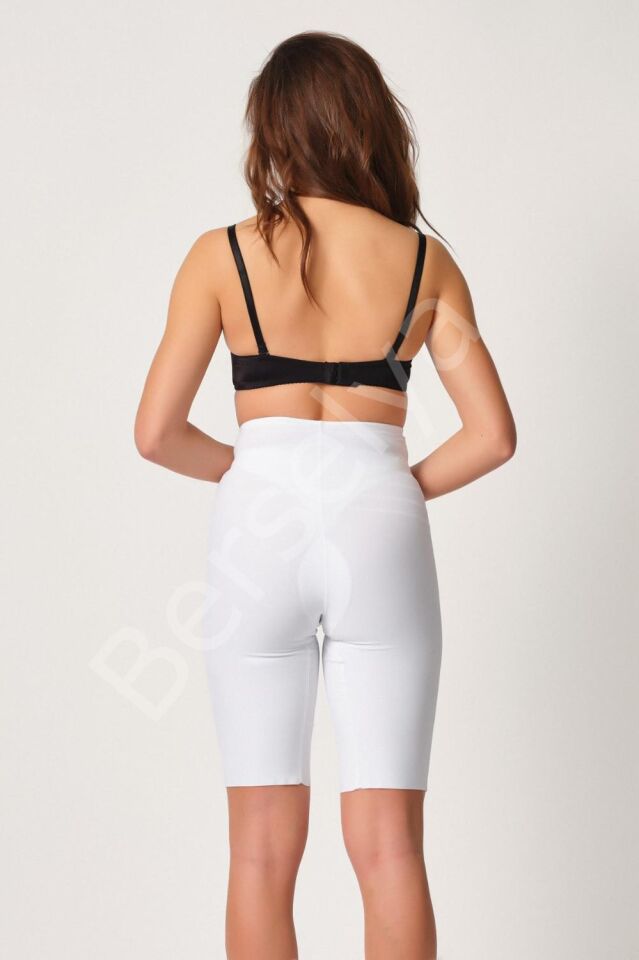 Beyaz Mı Emay 2923 Yüksek Bel Karyokalı Paçalı Lazer Korse