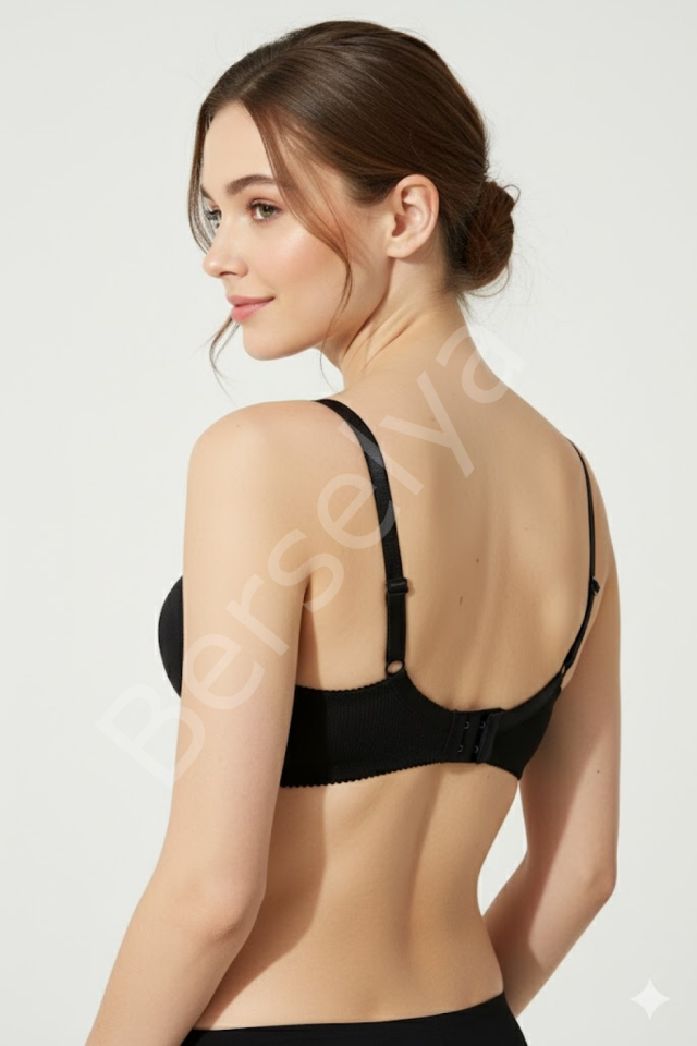 Lazer Kesim Dolgulu Telsiz  İz Yapmaz Sütyen Siyah