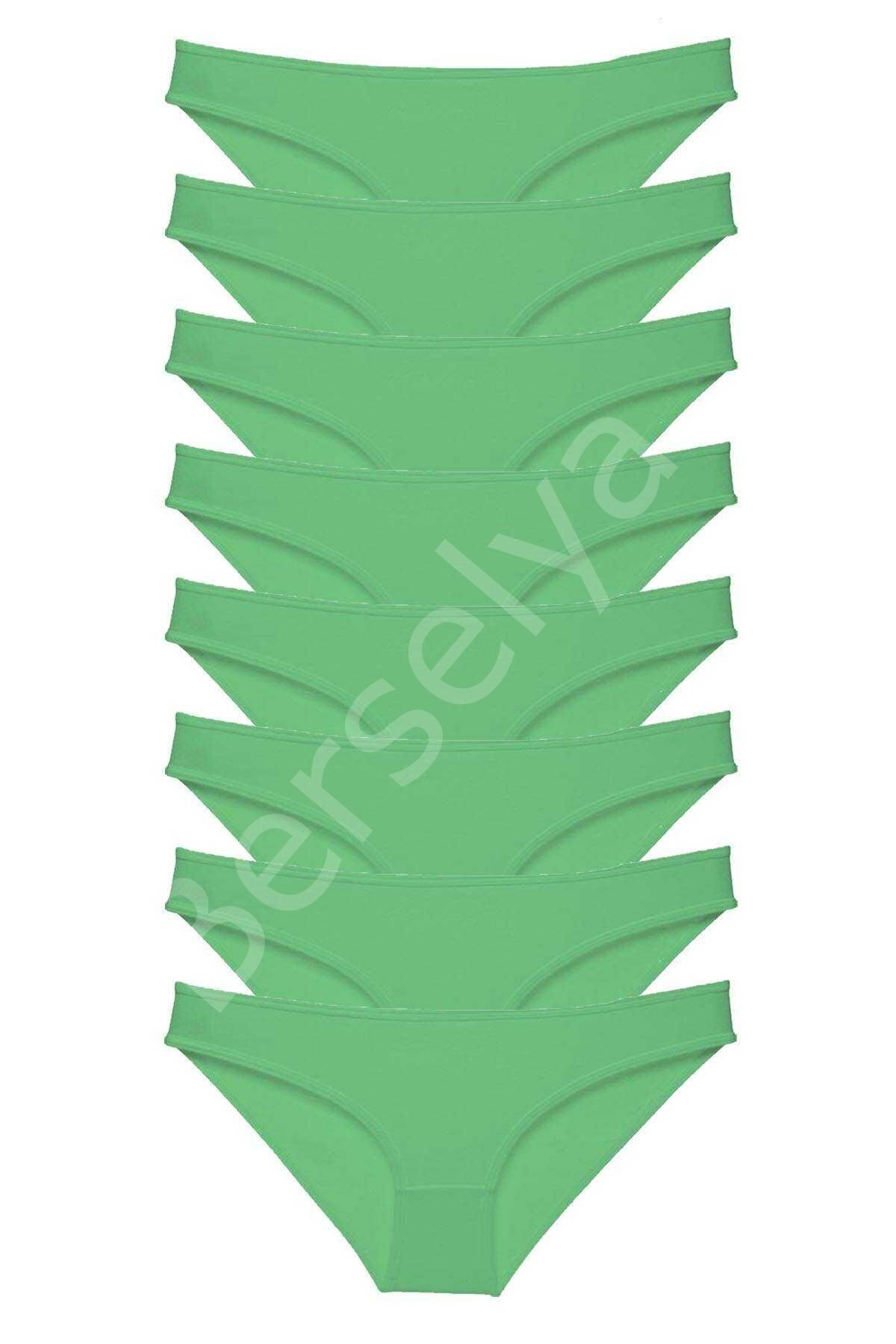 8 adet Süper Eko Set Likralı Kadın Slip Külot Yeşil