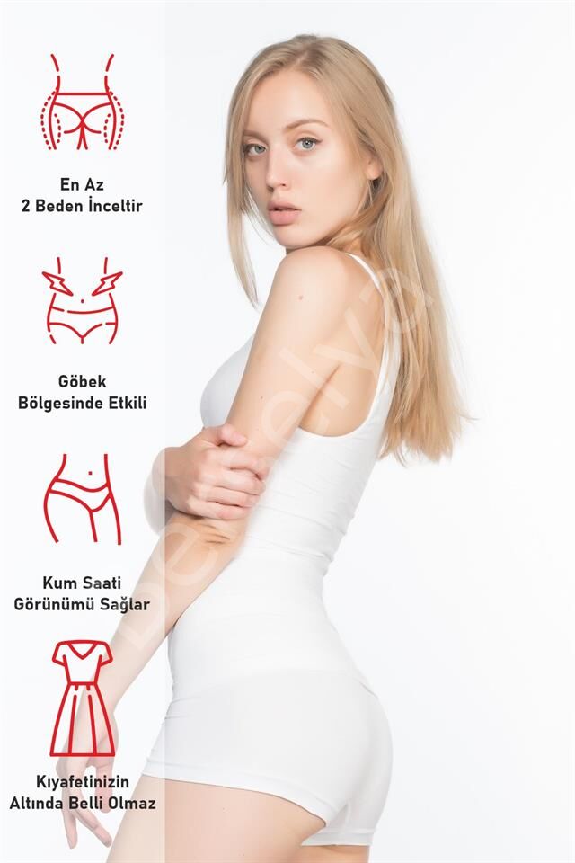 Beyaz Emay 5014 Göğsü Açık Yarım Kollu Korse
