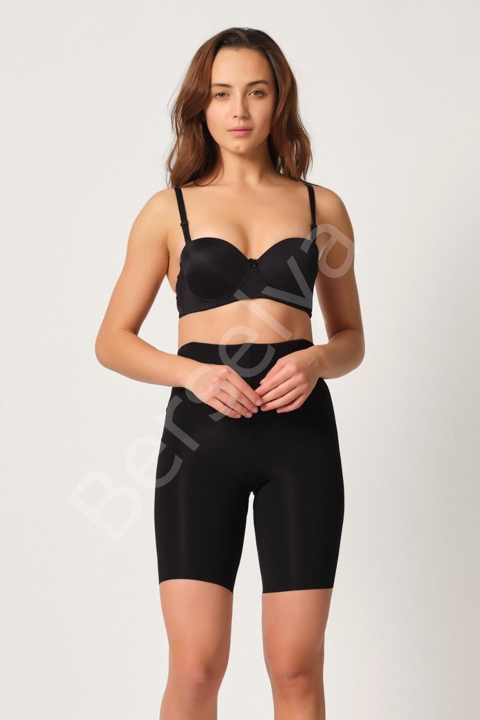 Siyah Mı Emay 2927 Bel Dekolteli Balenli Paçalı Lazer Korse