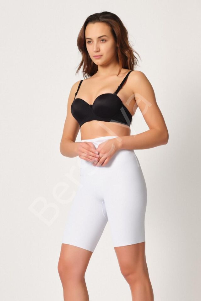 Beyaz Mı Emay 2927 Bel Dekolteli Balenli Paçalı Lazer Korse