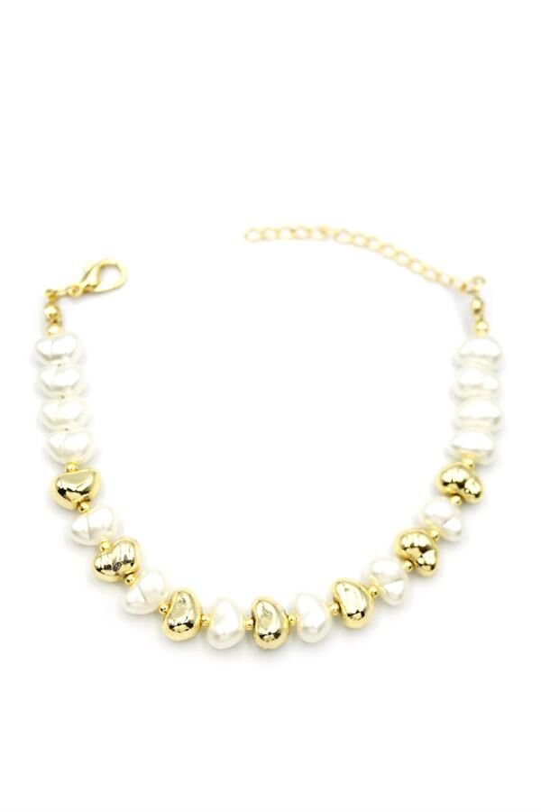 İnci Bileklik - Altın