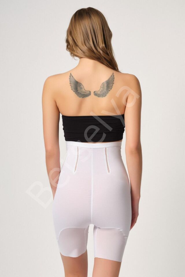 Beyaz Mı Emay 2928 Ön Agraflı Tül Paçalı Lazer Korse