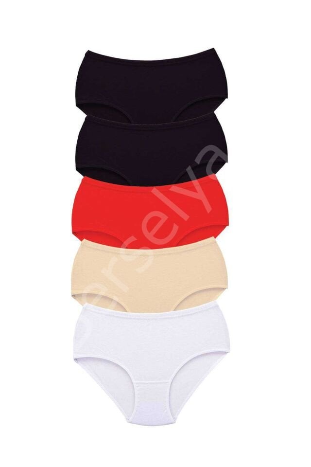 5 Adet Tutku Kadın Yüksek Bel Bato Kalın Lastik Külot S13