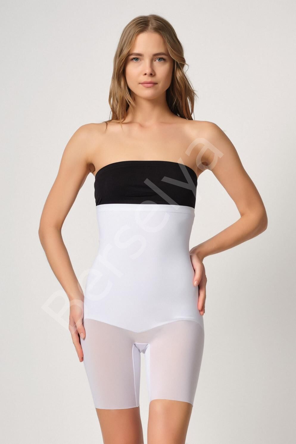 Beyaz Mı Emay 2929 Double Tül Paçalı Lazer Korse