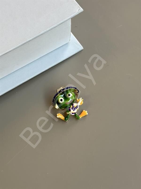 Şarkıcı Kurbağa Broş - Yeşil