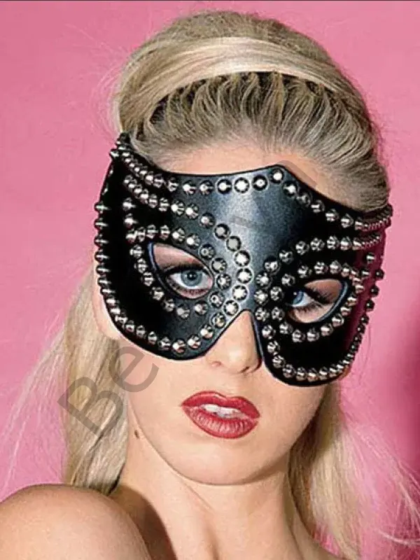 Fantazi Metalli Deri Seksi Parti Maskesi
