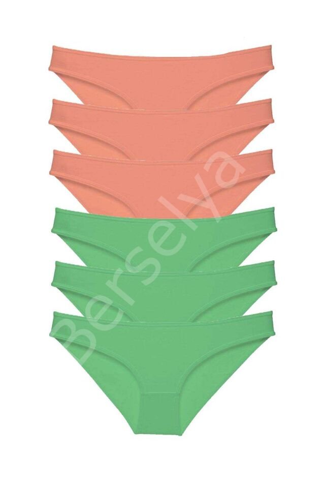 6 Adet Eko Set Likralı Kadın Slip Külot Pudra Fuşya