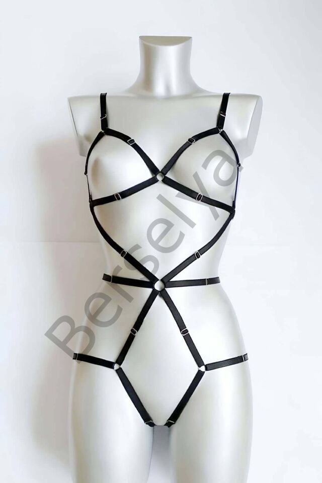 Vücudu Seksi Gösteren Lastik Harness - Brf371