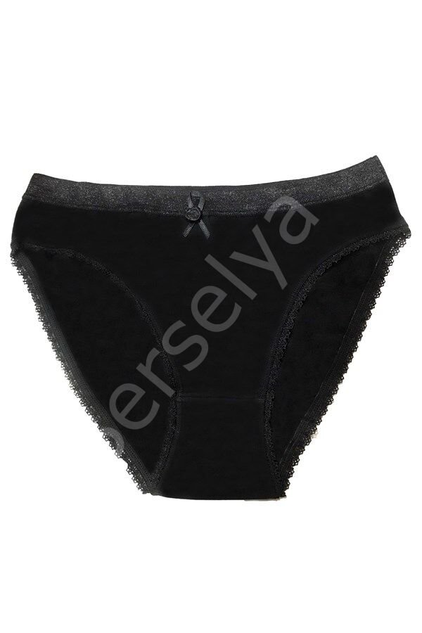 Şahinler Kadın İçin Dantel Kenarlı Siyah Renk Bikini Külot B223