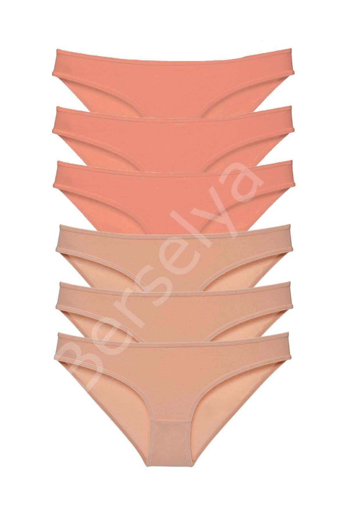 6 Adet Süper Eko Set Likralı Kadın Slip Külot Pudra Ten