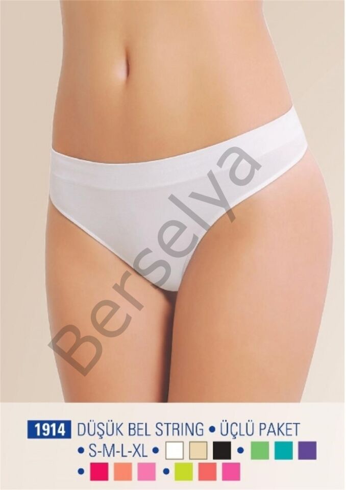 Nbb 1914 Düşük Bel String Üçlü Paket Dikişsiz
