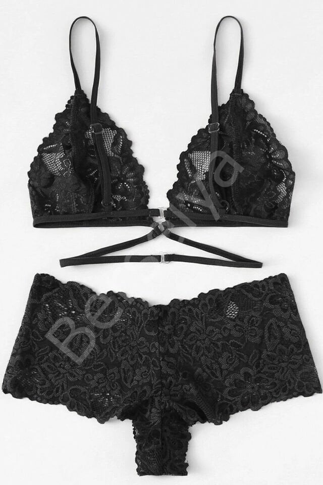 Kadın Siyah Özel Şık Sütyen Külot Takımı