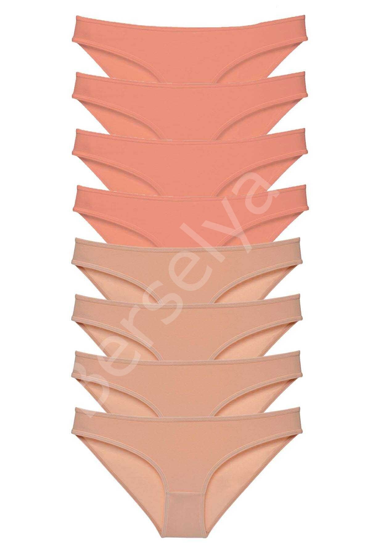 8 adet Süper Eko Set Likralı Kadın Slip Külot Pudra Ten