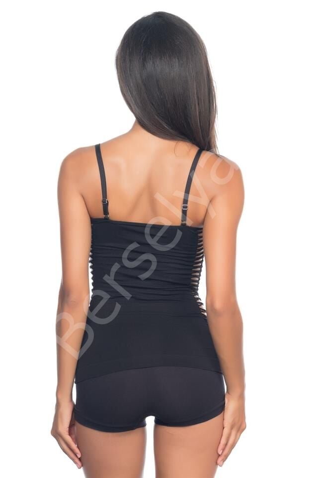 Siyah Emay 5037 İp Askılı Fantazi Atlet Korse