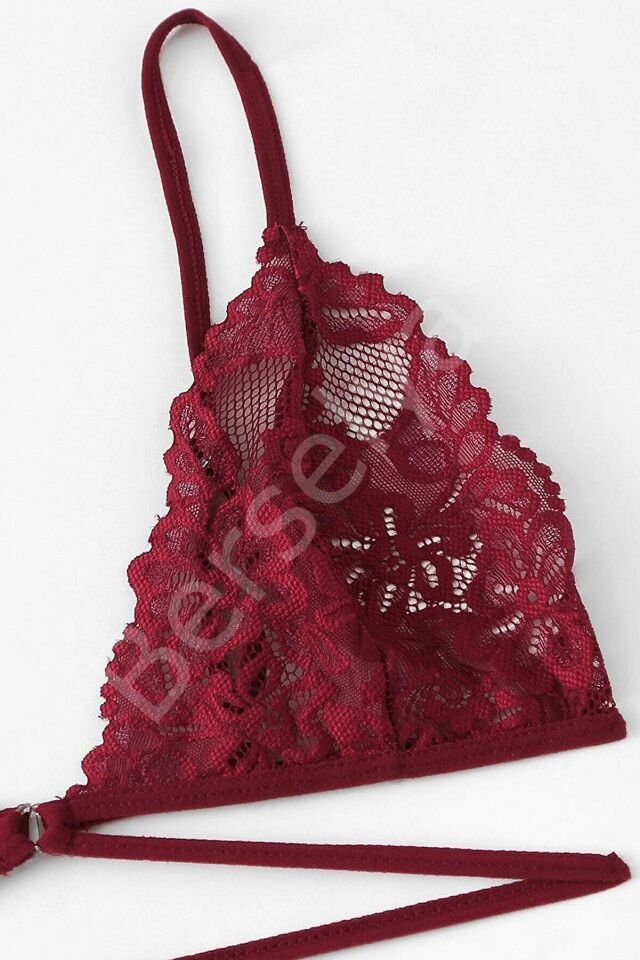 Kadın Bordo Özel Şık Sütyen Külot Takımı