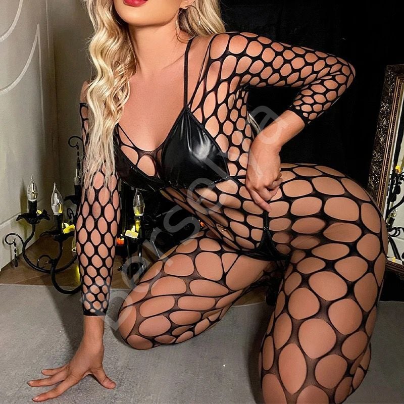 Siyah File Tüm Vücut Çorabı