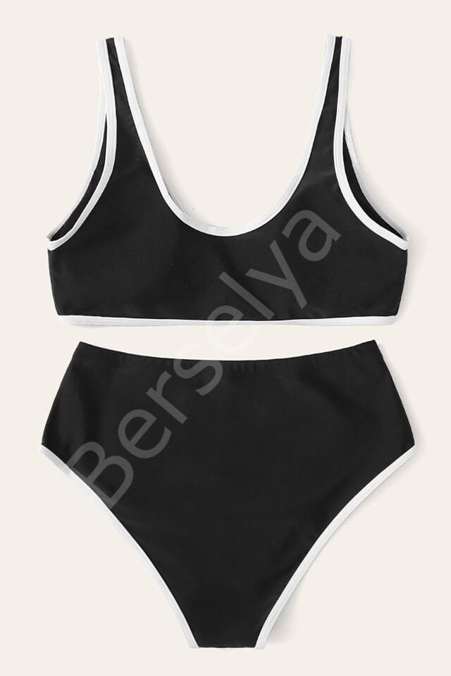 Kadın Siyah Pedli Yüksel Bel Sütyen Külot Takımı