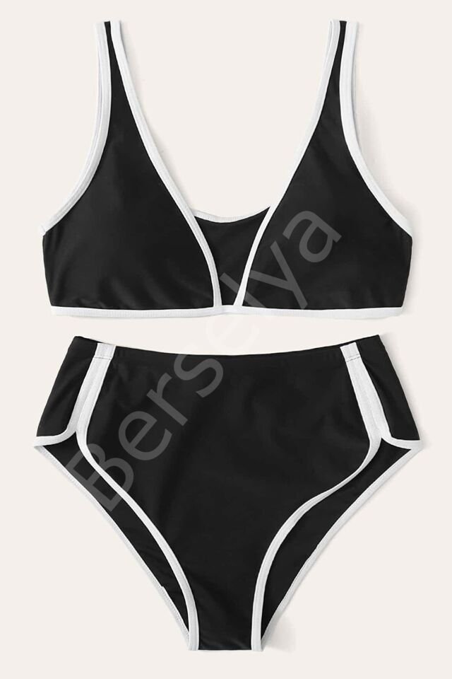 Kadın Siyah Pedli Yüksel Bel Sütyen Külot Takımı