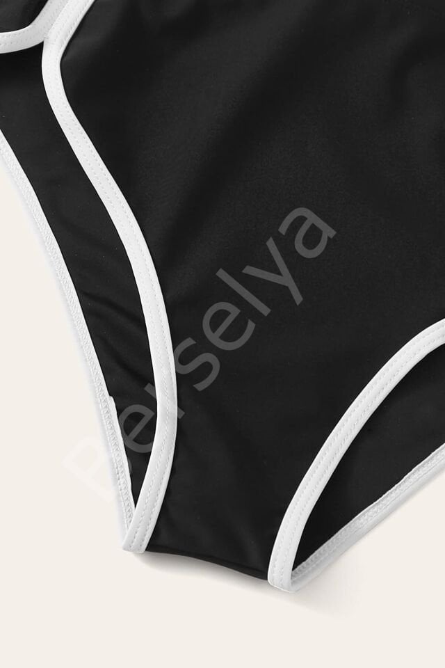 Kadın Siyah Pedli Yüksel Bel Sütyen Külot Takımı