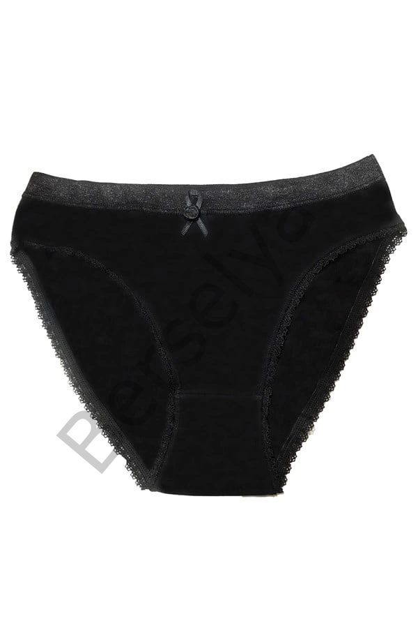 Şahinler Kadın İçin Dantel Kenarlı Siyah Renk Bikini Külot B223