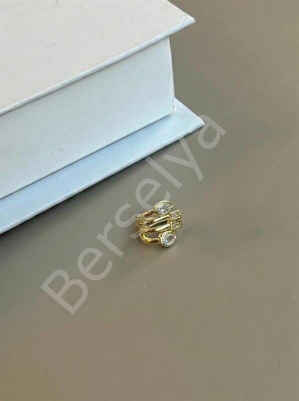 Taşlı Kıkırdak Küpe - Altın