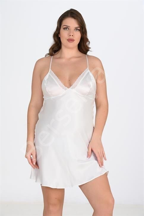 2'li Beyaz-pembe Sabahlık Takımı Bigsize 6210