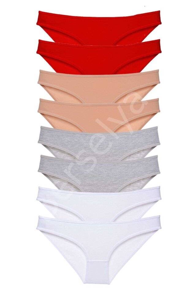 8 adet Süper Eko Set Likralı Kadın Slip Külot 532