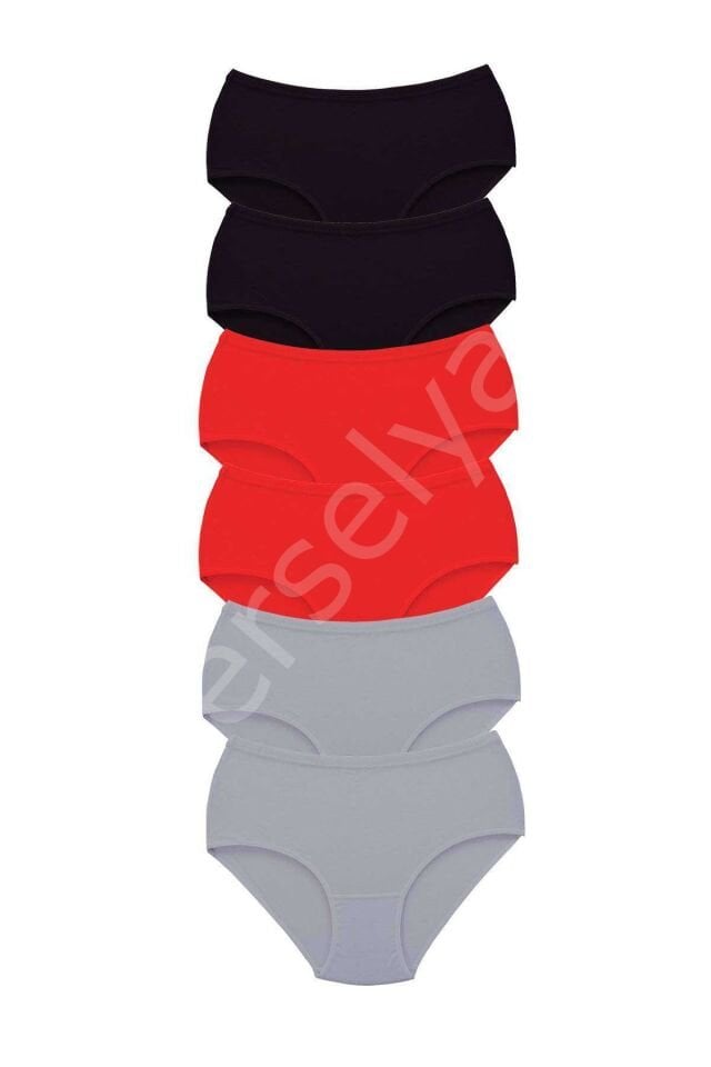 6 Adet Tutku Kadın Yüksek Bel Bato Kalın Lastik Külot S12