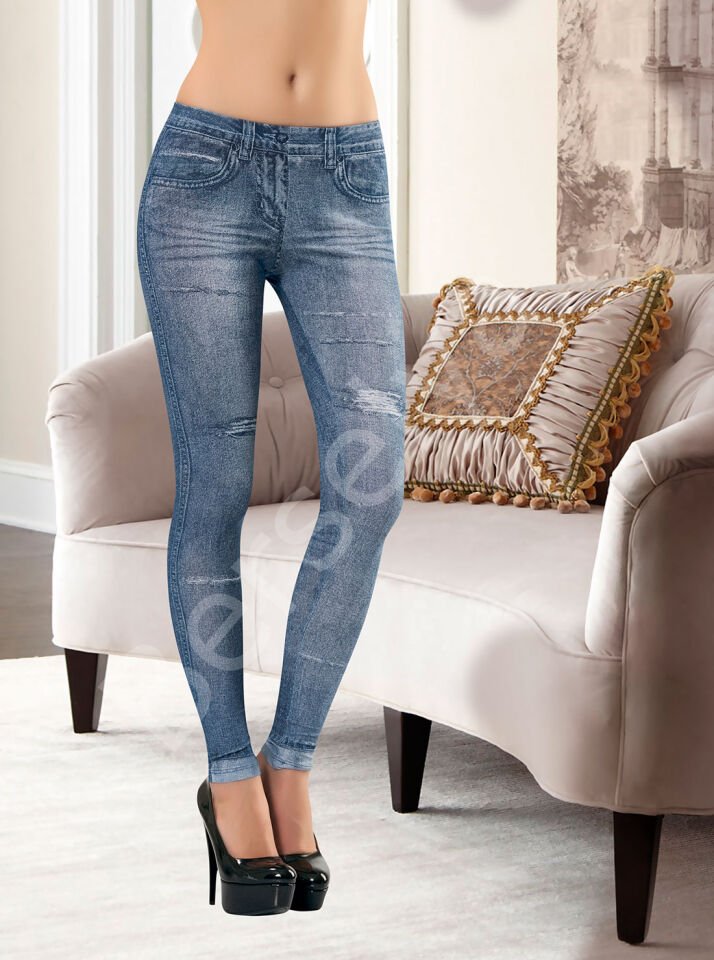 Derya Kurşun Kot Görünümlü Kadın Tayt 491