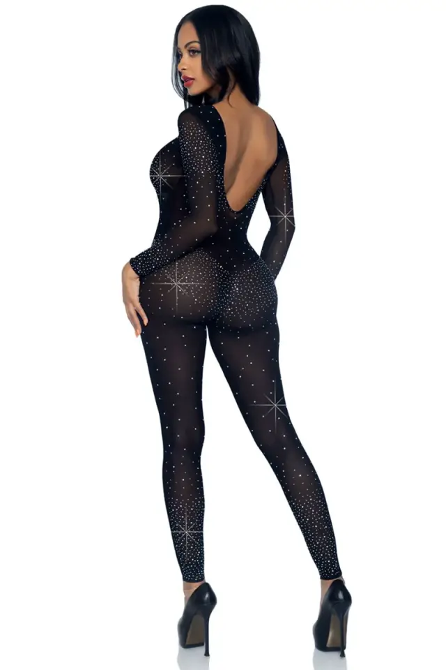 Kadın Seksi Özel Bölgesi Açık Fantezi Taşlı Vucut Çorap