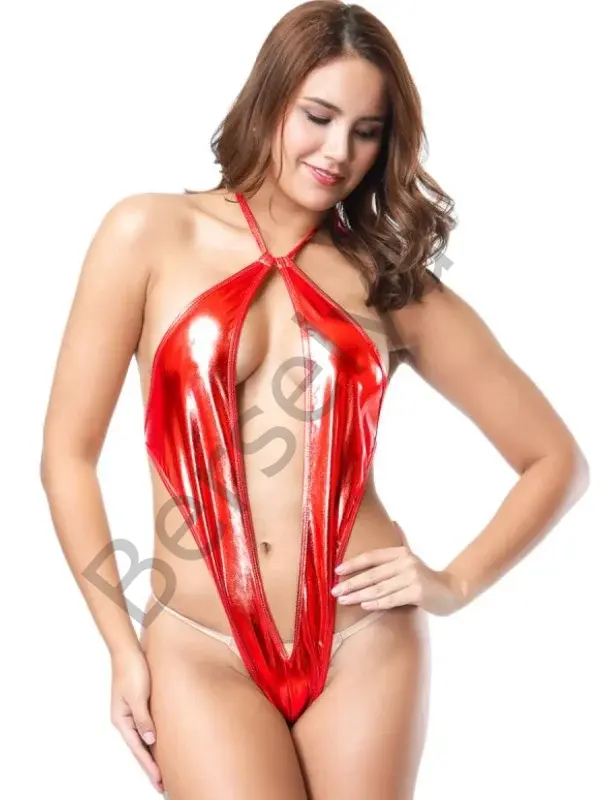 Büyük Beden Fantazi Aşk Kırmızısı Deri Seki İç Giyim