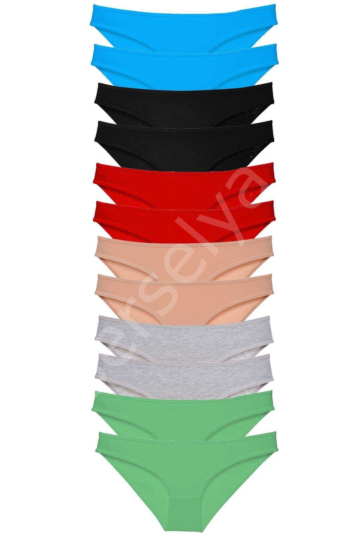 12 Adet Eko Set Likralı Kadın Slip Külot Çok Renkli 2