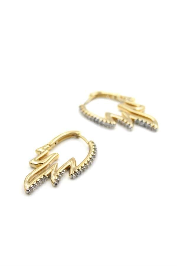 Taşlı Vip Küpe - Altın