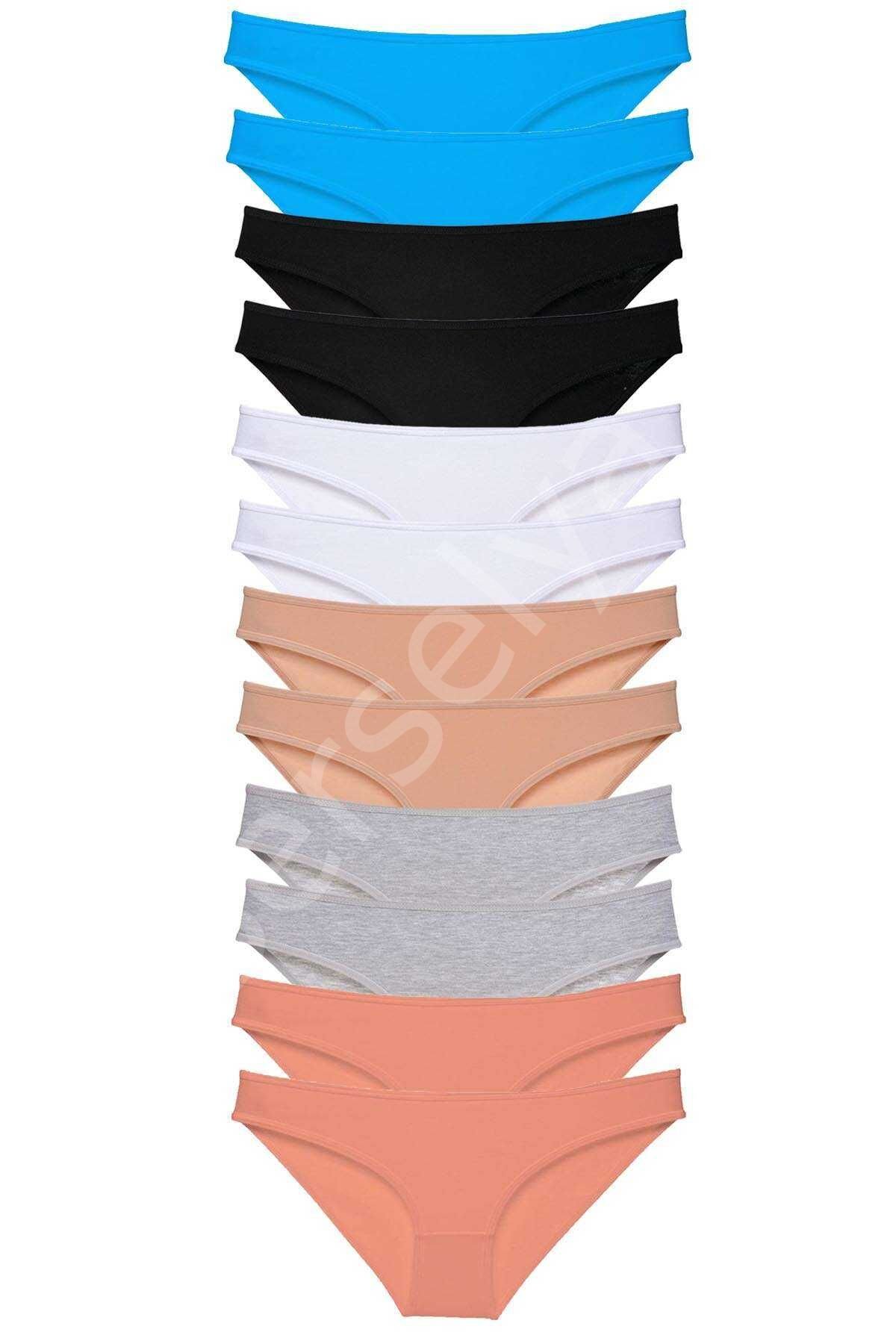 12 Adet Eko Set Likralı Kadın Slip Külot Çok Renkli 4