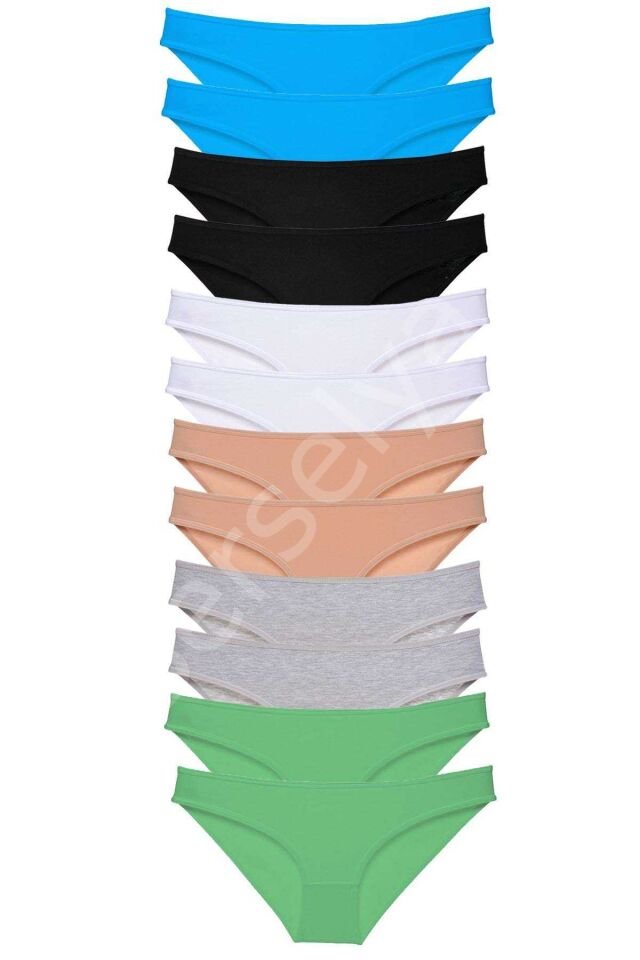 12 Adet Eko Set Likralı Kadın Slip Külot Çok Renkli 5