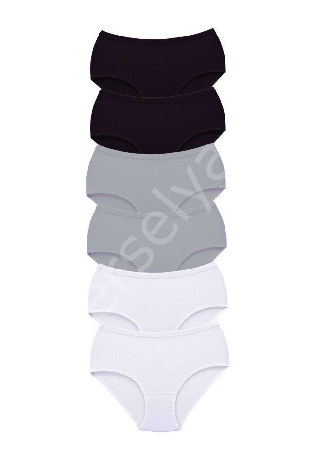 6 Adet Tutku Kadın Yüksek Bel Bato Kalın Lastik Külot S16