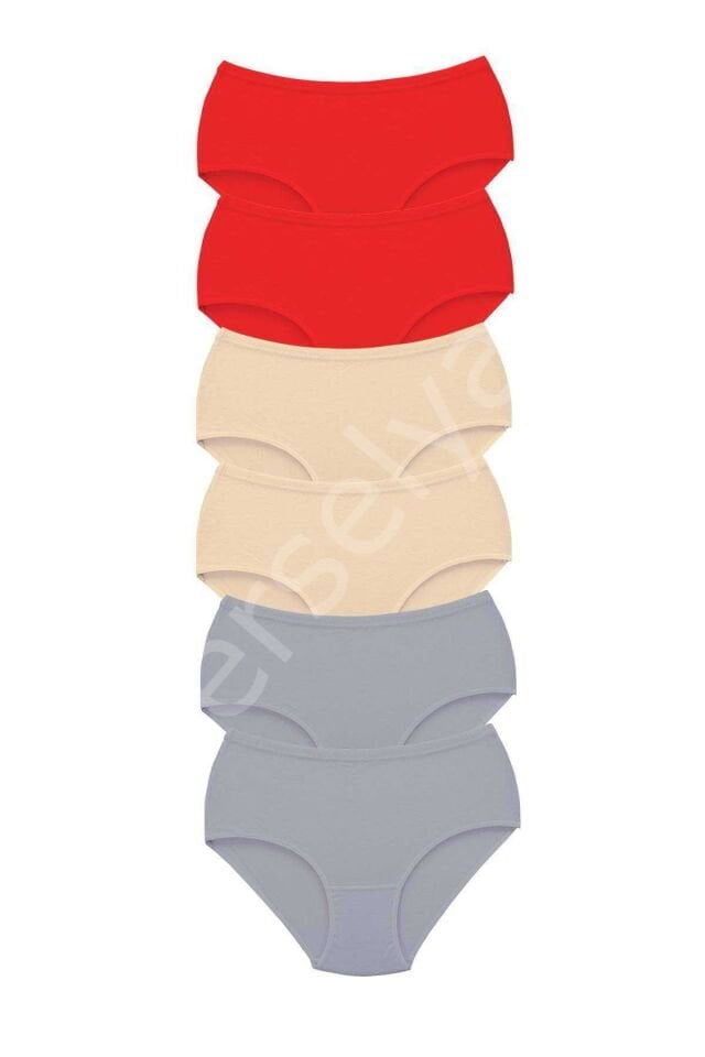 6 Adet Tutku Kadın Yüksek Bel Bato Kalın Lastik Külot S17