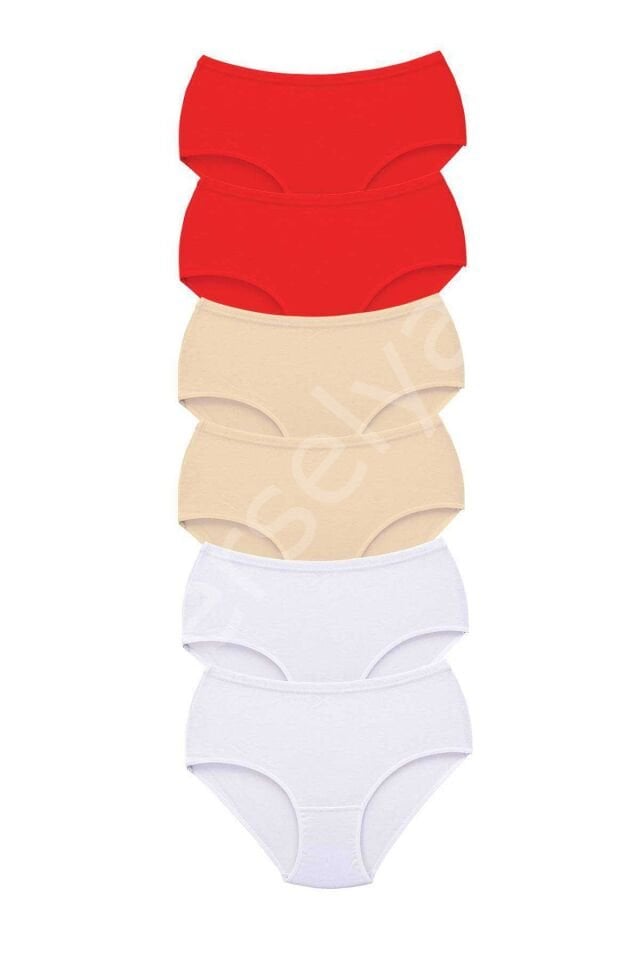 6 Adet Tutku Kadın Yüksek Bel Bato Kalın Lastik Külot S18