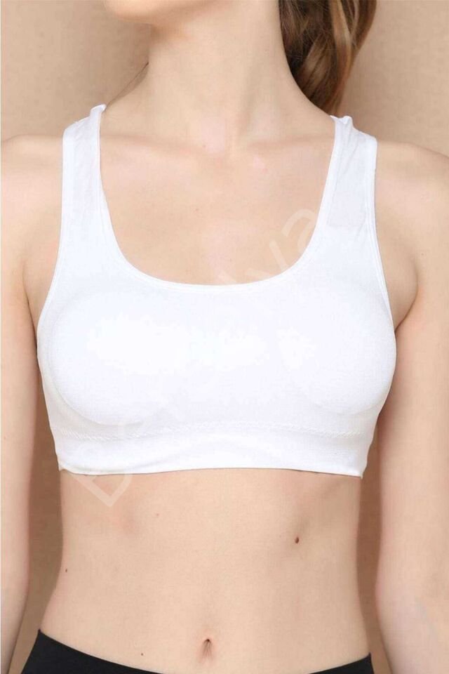 Elite Life Geniş Askılı Kadın Destekli Sporcu Büstiyer Beyaz Sütyen 777 L-XL