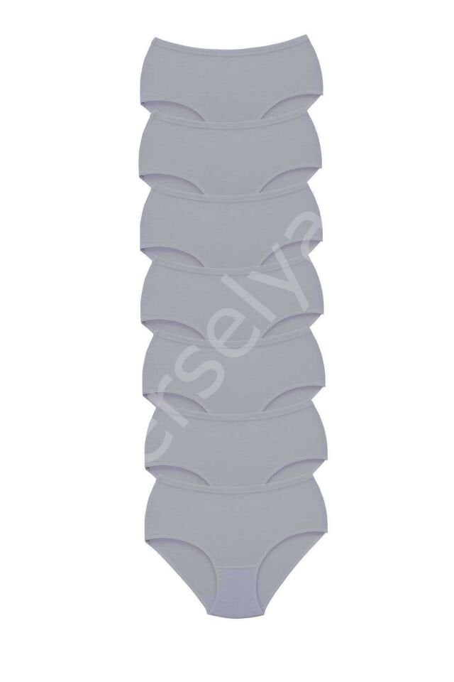 7 Adet Tutku Kadın Yüksek Bel Bato Kalın Lastik Külot Gri