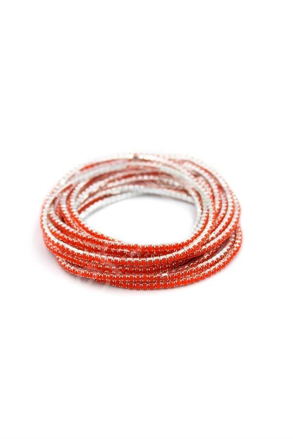 6'lı Lastikli Bileklik - Kırmızı