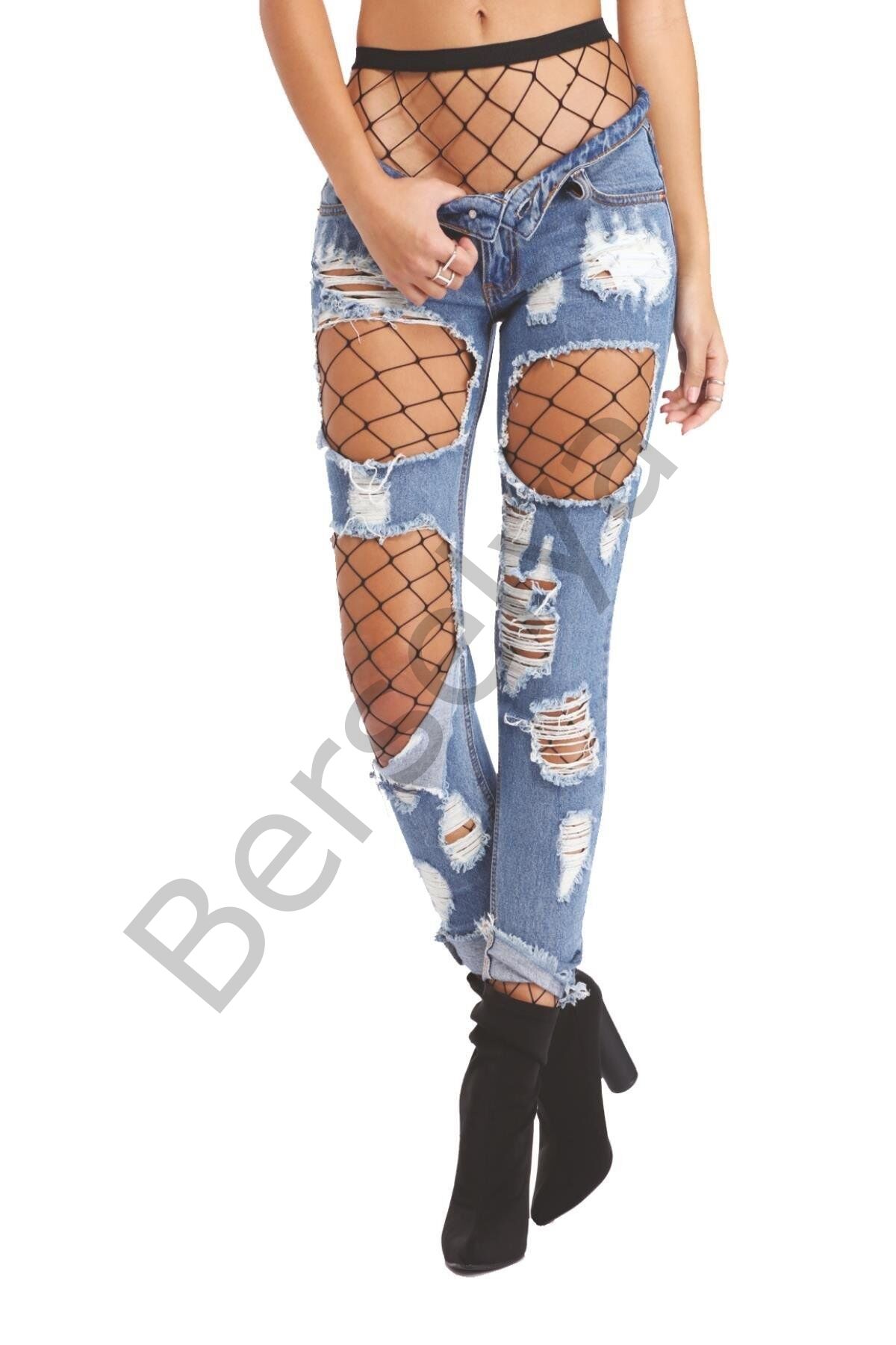 Siyah Fileli Külotlu Çorap