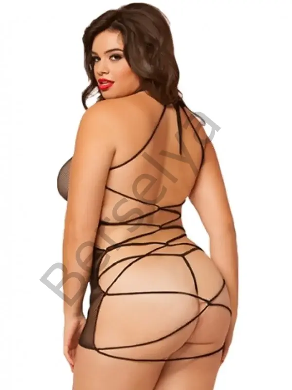 Fantezi Büyük Beden Transparan Seksi Elbise