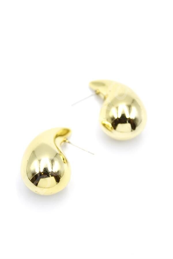 Orta Boy Damla Küpe - Altın